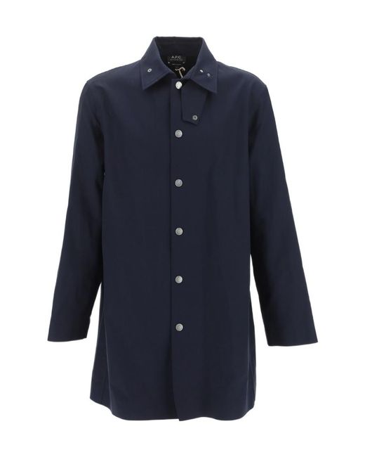 A.P.C. Blue Single-Breasted Coat for men