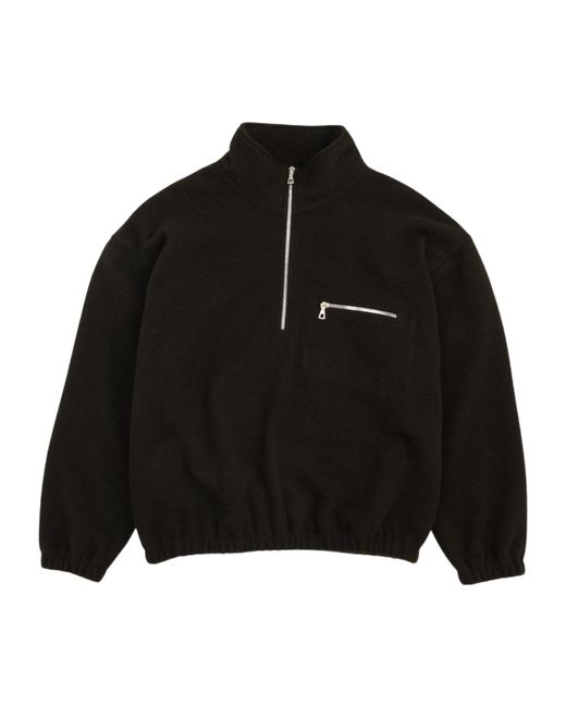 Rier Black Half-Zip Fleece Sweatshirt for men
