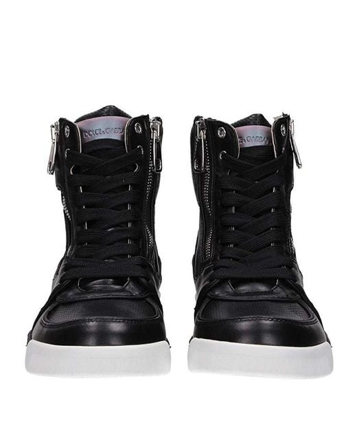 Dolce & Gabbana Black High-Top Strap Casual Shoes