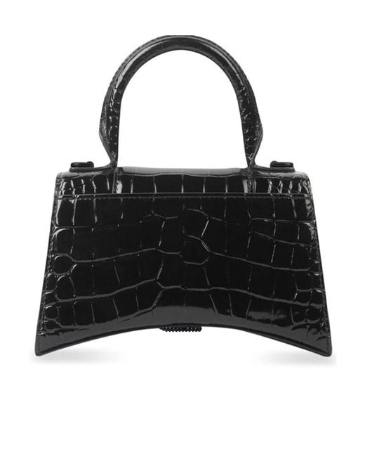 Balenciaga Black Embossed Hourglass Xs Handbag