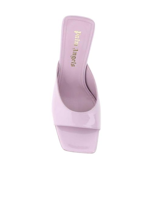 Palm Angels Pink Palm Detailed Heeled Sandals