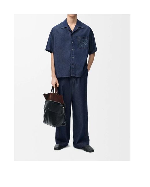 Loewe Blue Short Sleeved Shirt for men