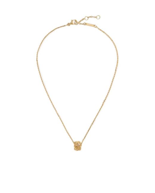 Bottega Veneta Metallic Intreccio Pendant Necklace