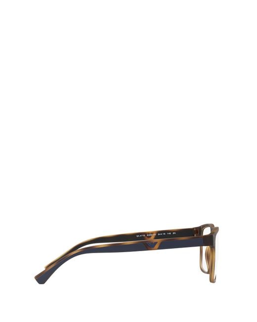 Emporio Armani White Inverted Trapezoidal Full-Frame Glasses for men
