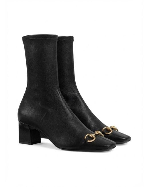 Gucci Black Signora Square Toe Boots