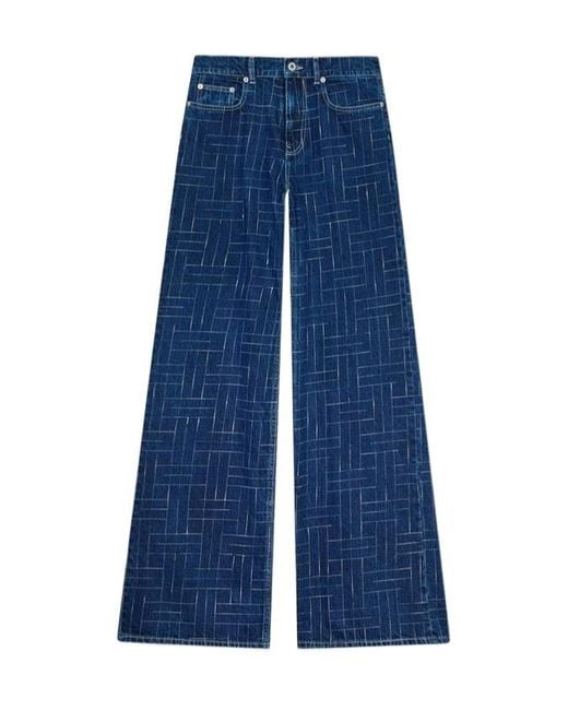 KENZO Blue Weave' Ayame Wide Pants