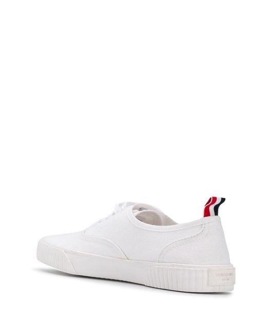Thom Browne White Heritage Panelled Sneakers