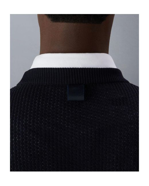 Thom Browne Blue Open-Knit Crewneck Jumper for men