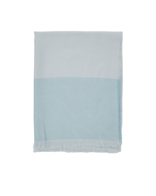 Twinset Blue Fringed Hem Scarf