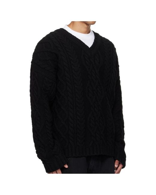 Vetements Black V-Neck Sweater for men