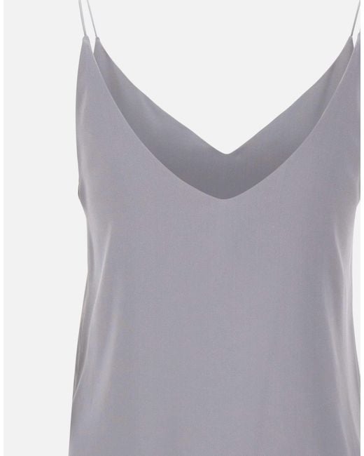 Eleventy Gray V-Neck Camisole Top