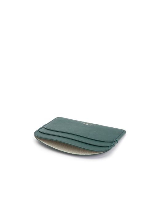 A.P.C. Green Demi-Lune Leather Cardholder