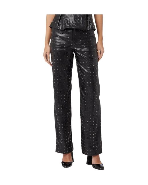 ROTATE BIRGER CHRISTENSEN Black Riveted Casual Pants