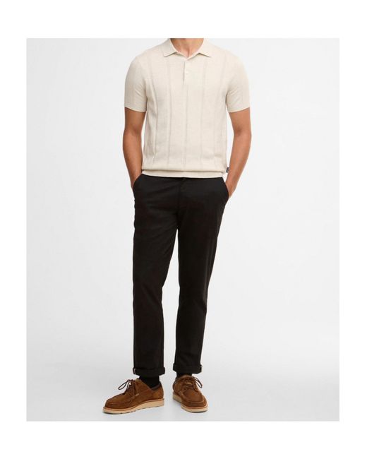 Barbour White Wellburn Short-Sleeved Polo Shirt for men