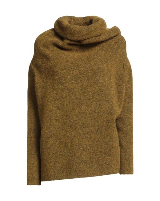 Rick Owens Green Solid Color Lightweight Turtleneck Top
