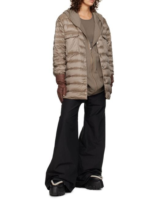 Moncler Brown Moncler Rick Owens V-Neck Padded Jacket for men