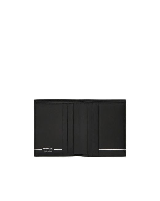 Ferragamo Black Gancini Credit Card Holder for men