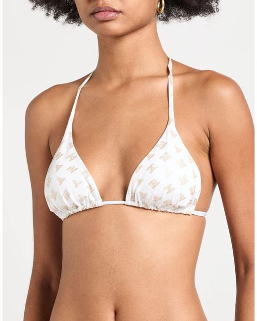 Max Mara White Triangle Bikini Top