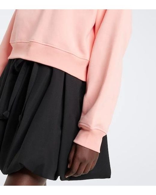 Patou Pink Bow-Detail Cotton Jersey Sweatshirt