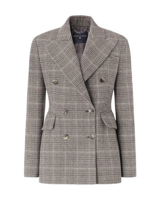 Ermanno Scervino Gray Double-Breasted Jacket