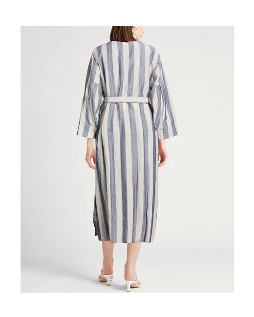 Max Mara Gray Minimalist Versatile Striped Dress