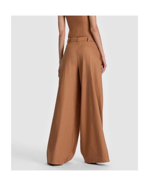 Alice + Olivia Brown Alice Olivia Blaire Pleated Pants