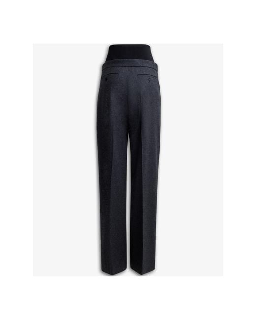 Alaïa Blue Wool Casual Pants