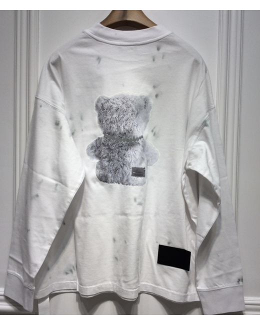we11done White Teddy Bear Cotton Sweatshirt