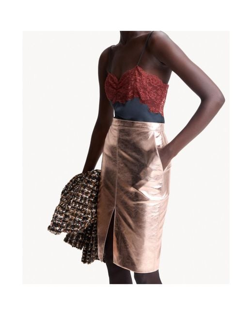 Saint Laurent Pink Pencil Skirt