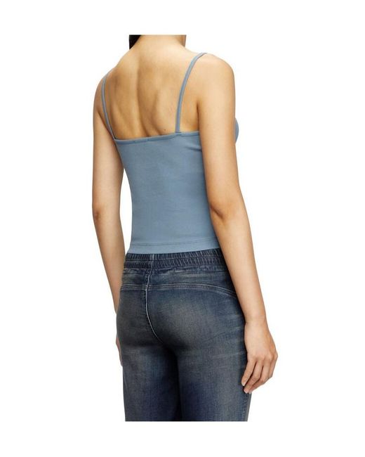 DIESEL Blue T-Hop-D Logo Embroidered Cami Top