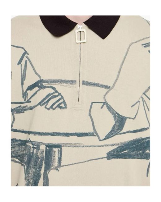J.W. Anderson White Jw Anderson Printed Rugby Sweatshirt for men