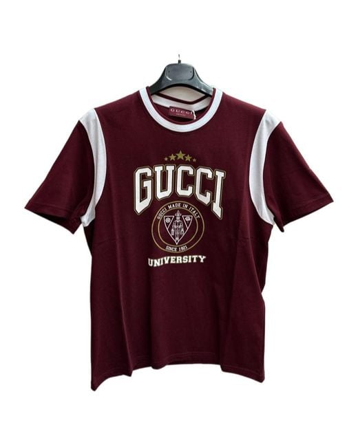 Gucci Red Logo-Print T-Shirt for men