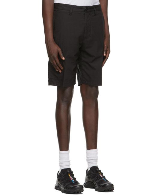 Stone Island Black Logo Patch Bermuda Shorts for men