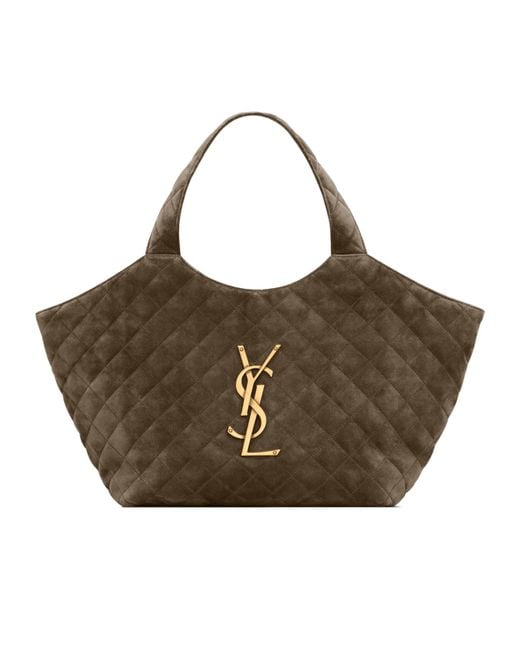Saint Laurent Brown Icare Medium Quilted Handbag