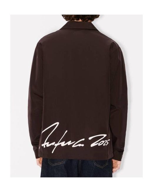 KENZO Black X Futura 2000 Logo Detailed Buttoned Shirt Jacket for men