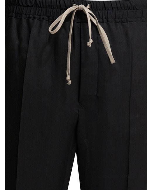 Rick Owens Black Drawstring Slim Trousers for men