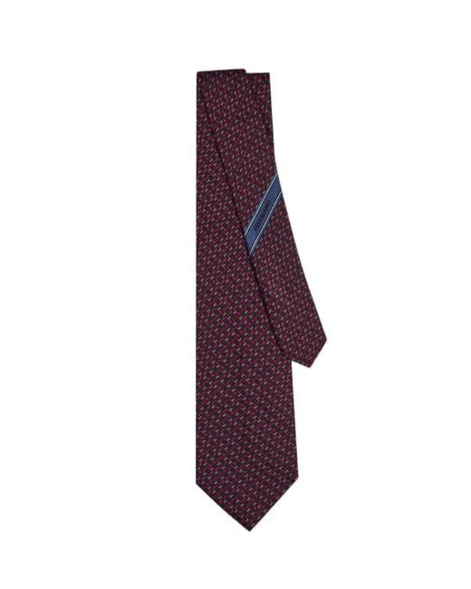 Ferragamo Purple Gancini Silk Jacquard Tie for men