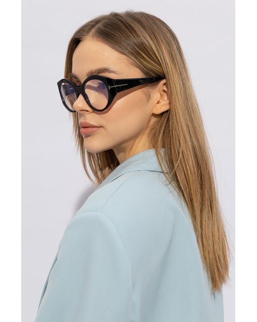 Tom Ford White Eyewear Oval Frame Glasses