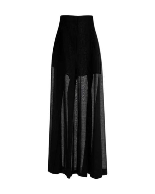 Philosophy Di Lorenzo Serafini Black Wide-Leg Semi-Sheer Pants
