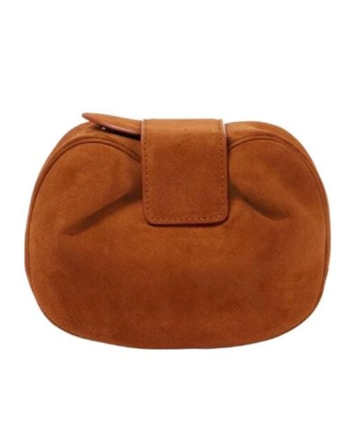 Gabriela Hearst Brown Demi Suede Clutch
