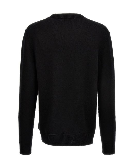 Prada Black Long-Sleeved Cashmere Sweater for men