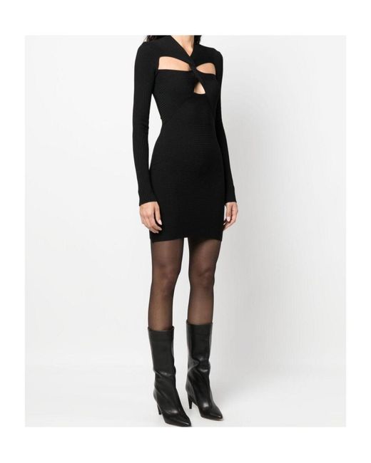 Philosophy Di Lorenzo Serafini Black Cut-Out Ribbed Minidress