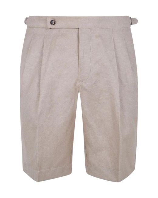 Incotex Gray Pleated Shorts for men