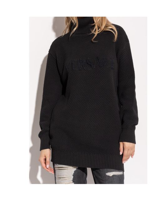 Versace Blue Turtleneck Long-Sleeved Jumper