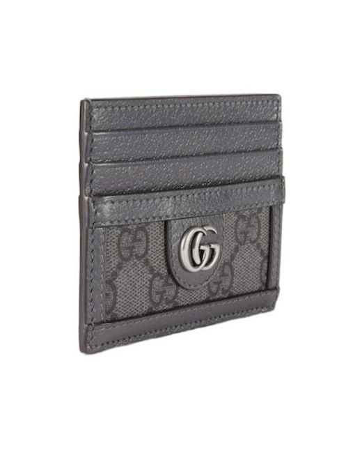 Gucci Gray Ophidia Logo Plaque Card Holder for men