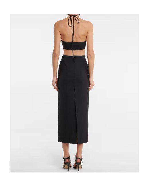 Christopher Esber Black Hollow-Out Tie-Up Dress