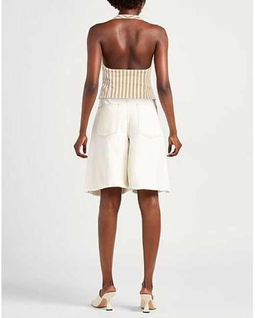Rag & Bone Natural Striped Sleeveless Halter Top