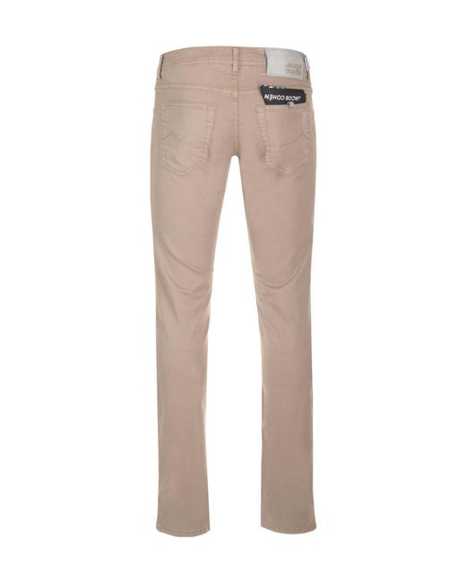 Jacob Cohen Natural Nick Mid-Rise Slim-Fit Trousers for men