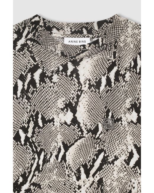 Anine Bing Gray Washed Python Tee T-Shirt