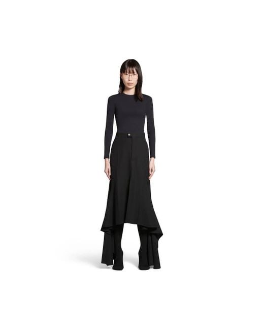 Balenciaga Black Deconstructed Godet Skirt